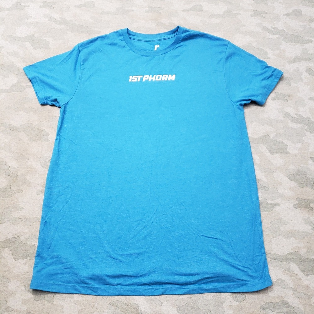 1st Phorm Shirt Mens Large Blue Short Sleeve Gym